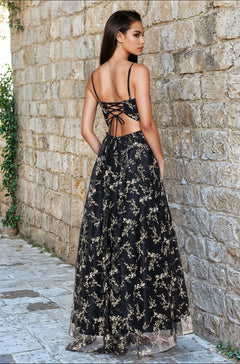slim fit dress slacks Lovely Lace Chain Belt Maxi Dress