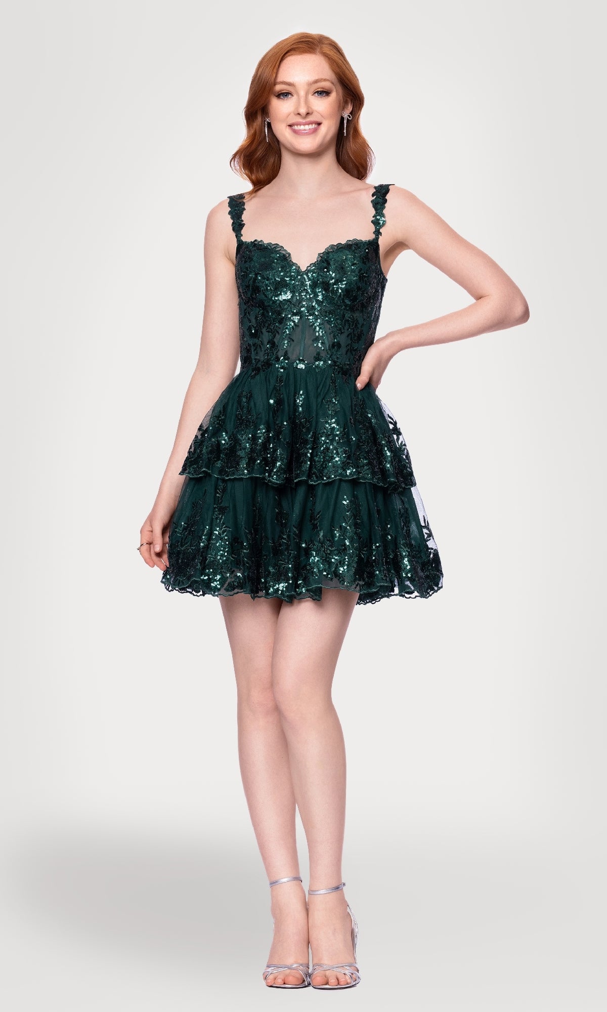 Short Ruffled Hoco Dress: Blondie Nites 4931BN