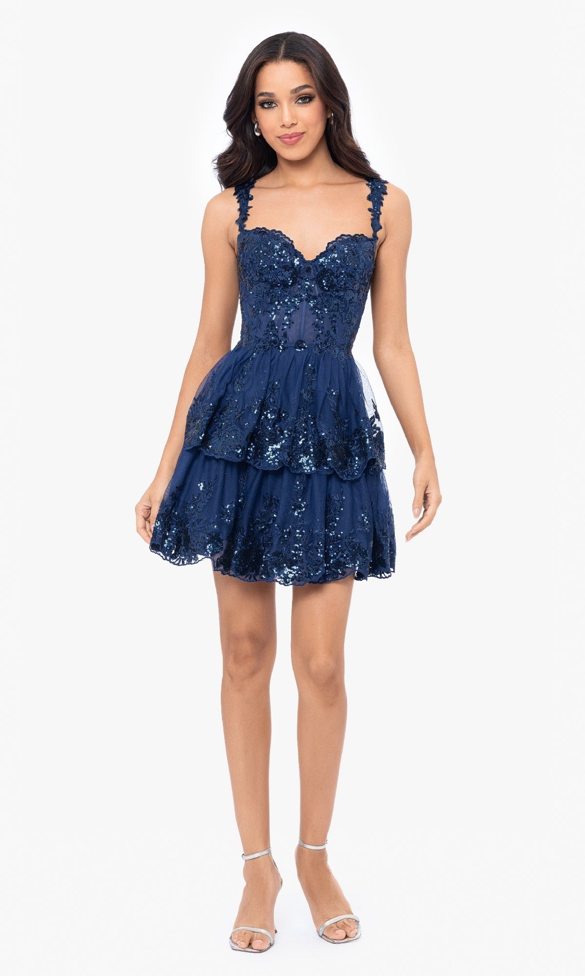 Short Ruffled Hoco Dress: Blondie Nites 4931BN