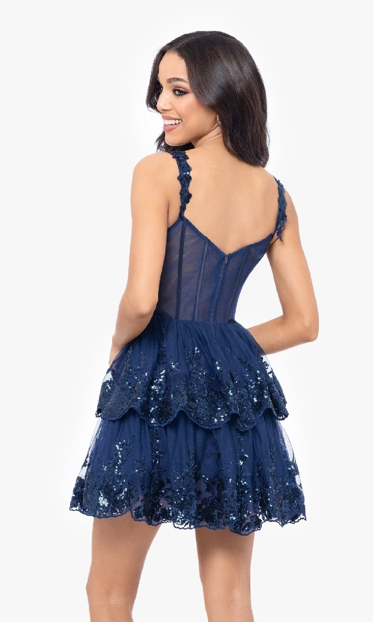 Short Ruffled Hoco Dress: Blondie Nites 4931BN