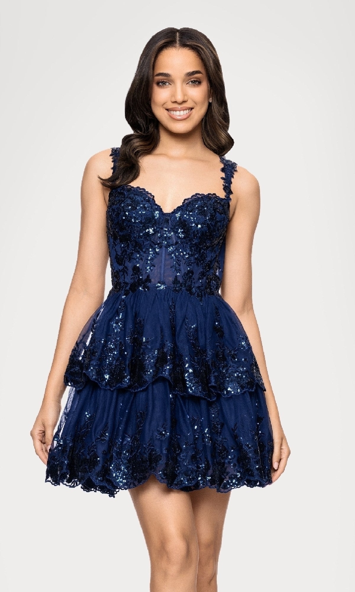 Short Ruffled Hoco Dress: Blondie Nites 4931BN