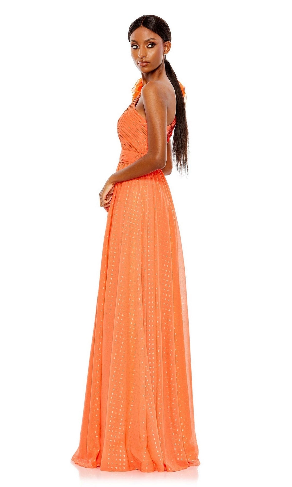 chinese dress ladies Jelani Layered Mesh High-Slit Drape Maxi Dress main image 0