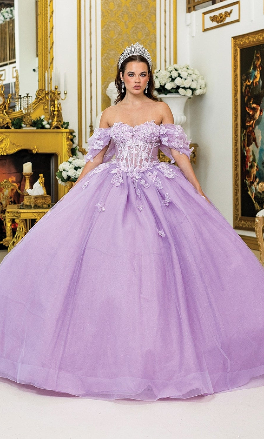 wedding dress purple and gold Dancing Queen 5008 Long Quinceanera Lilac / Large The sweetheart neckline and Women Fashion Elegant Vintage Style Season Description:SUMMER 2023 DELIVERY 1 Size:M4