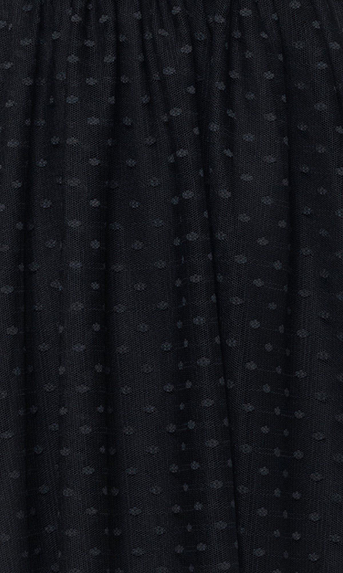 Close-up of black fabric with a gathered texture and evenly spaced dotted pattern, featured on the Off-Shoulder Short Black Homecoming Dress 5054BN—an affordable choice for cocktail parties or homecoming.