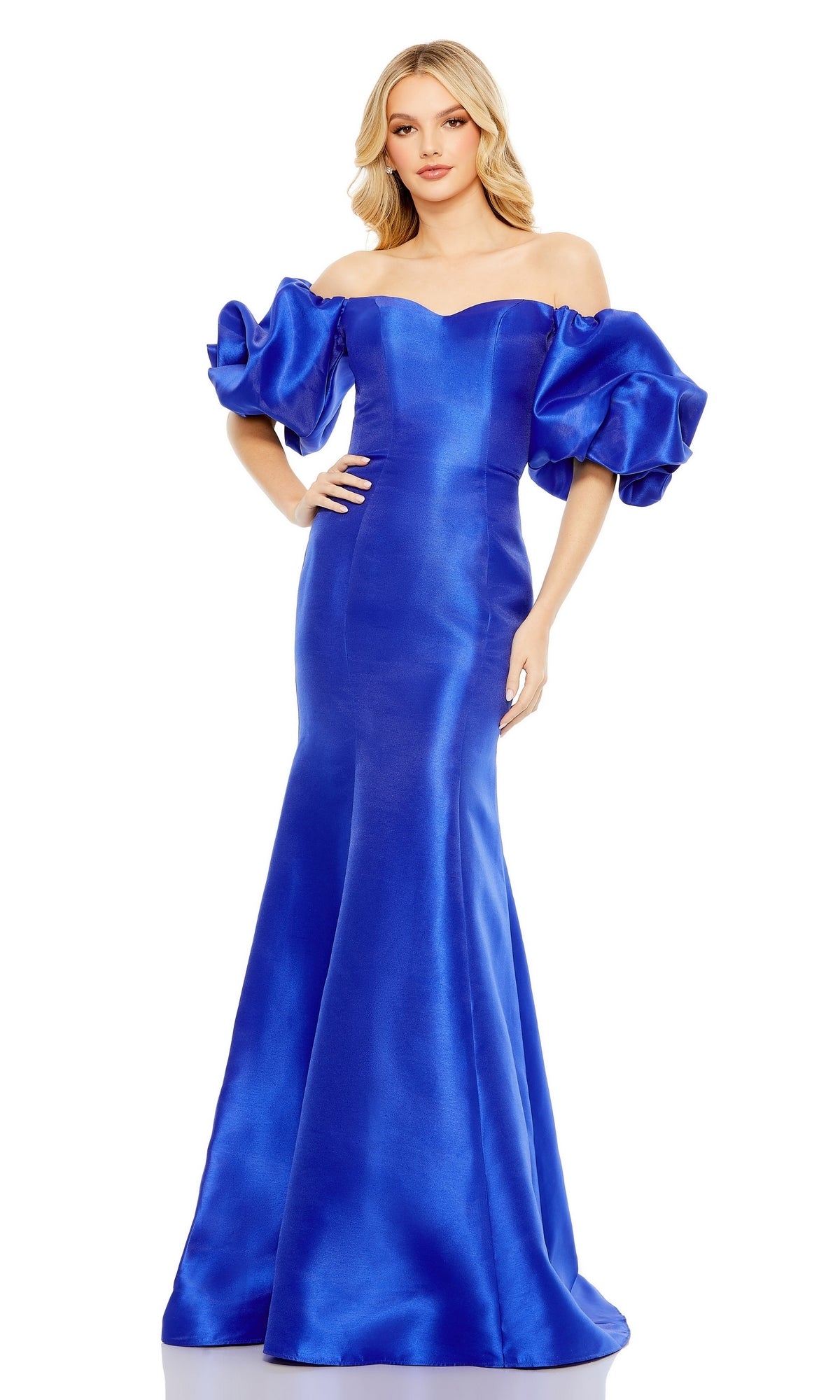 Mac Duggal - Black Sweetheart Off The Shoulder Puff Sleeve Gown
