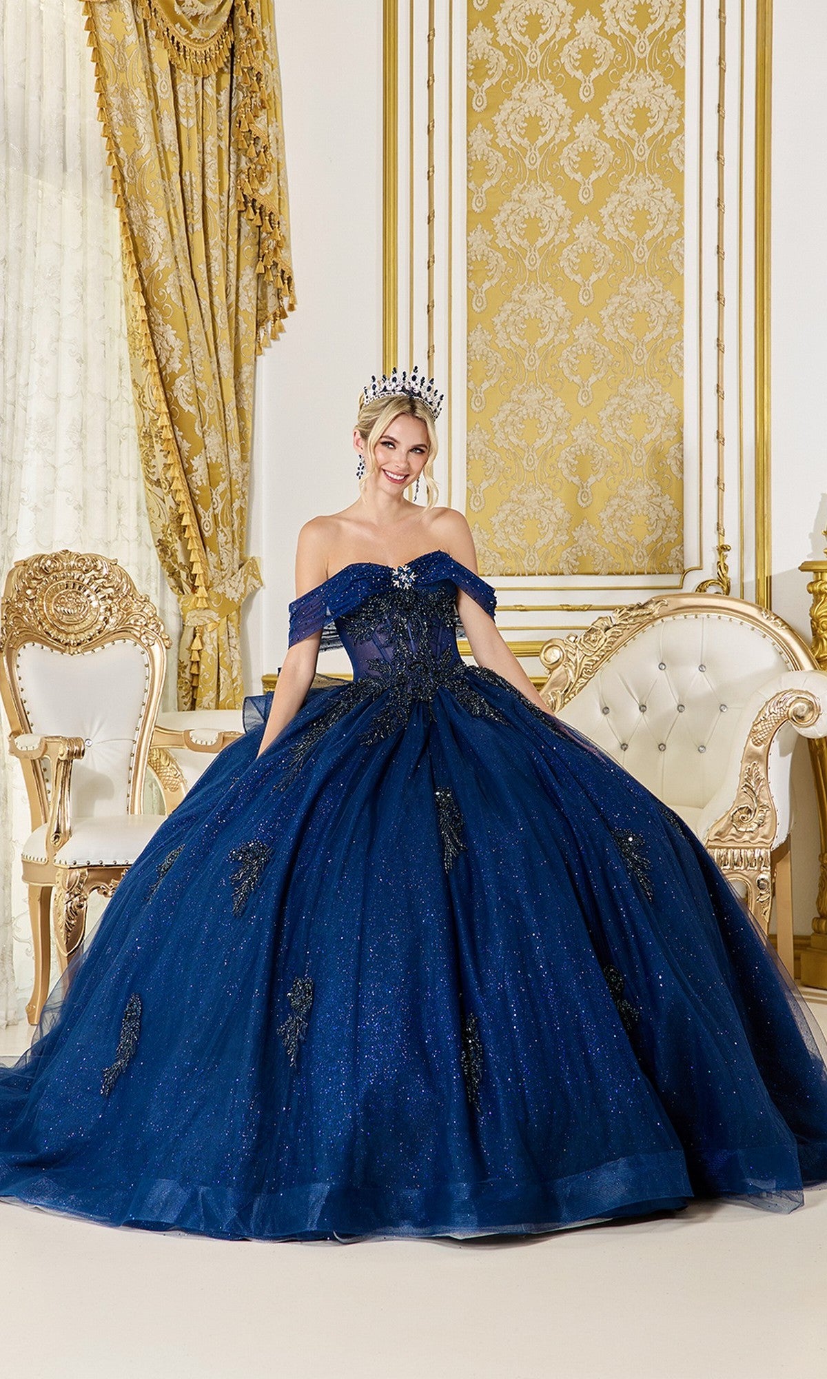 Quinceanera Dress 5075 By Dancing Queen Navy / XSmall