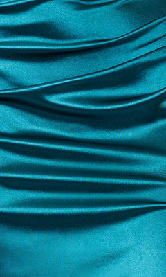 Teal satin fabric with a smooth, shiny texture and gentle folds—ideal for the Cut-Out Long Prom Dress: Blondie Nites 5075BN or a standout junior-size evening gown.