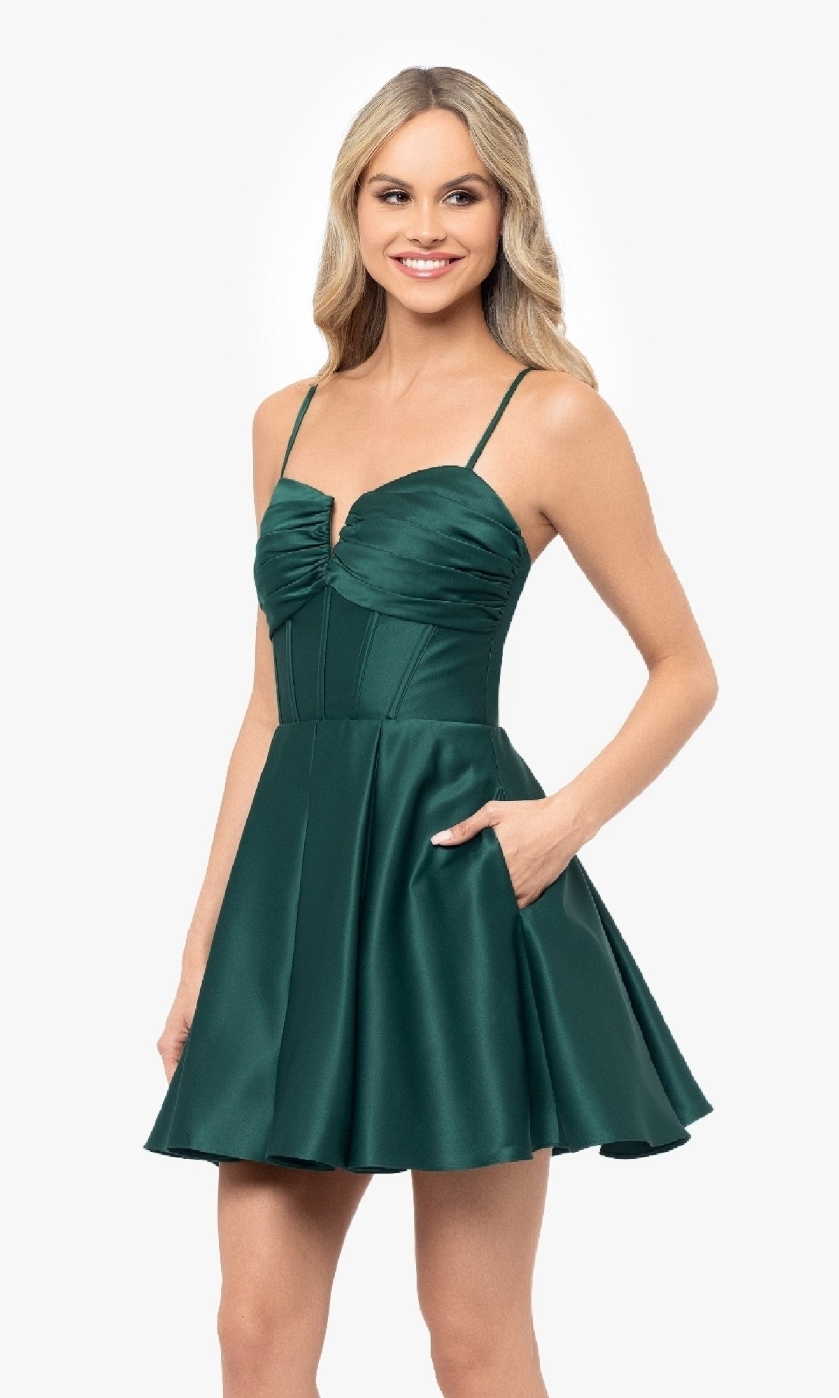 Lace-Up Short Hoco Dress: Blondie Nites 5107BN