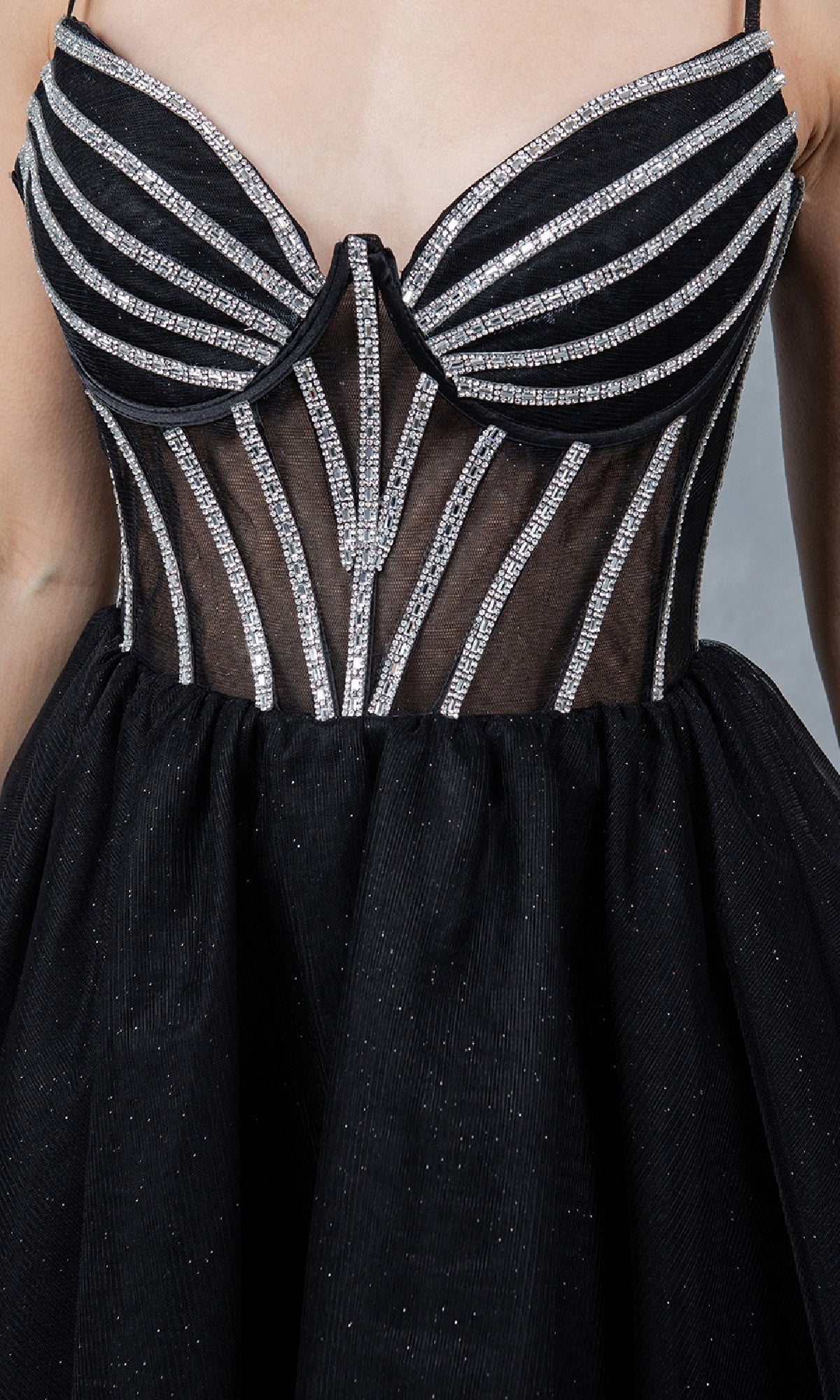 black hoco corset dress Womens Glitter Tulle Mini – Spaghetti Strap Fit and Flare Party Dress with Rhinestone Embellishments, Sizes 4/XS-16/3X 8/M / Black Black homecoming Color:blush category_Dress Stunning American Eagle Maxi making it ideal for