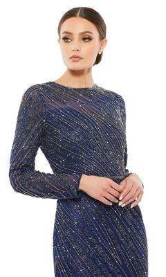 Mac Duggal Women's Sequin Long-Sleeve Gown - Mocha - Size 14 Mac Duggal Women's Sequin Long-Sleeve Gown - Mocha - Size 14