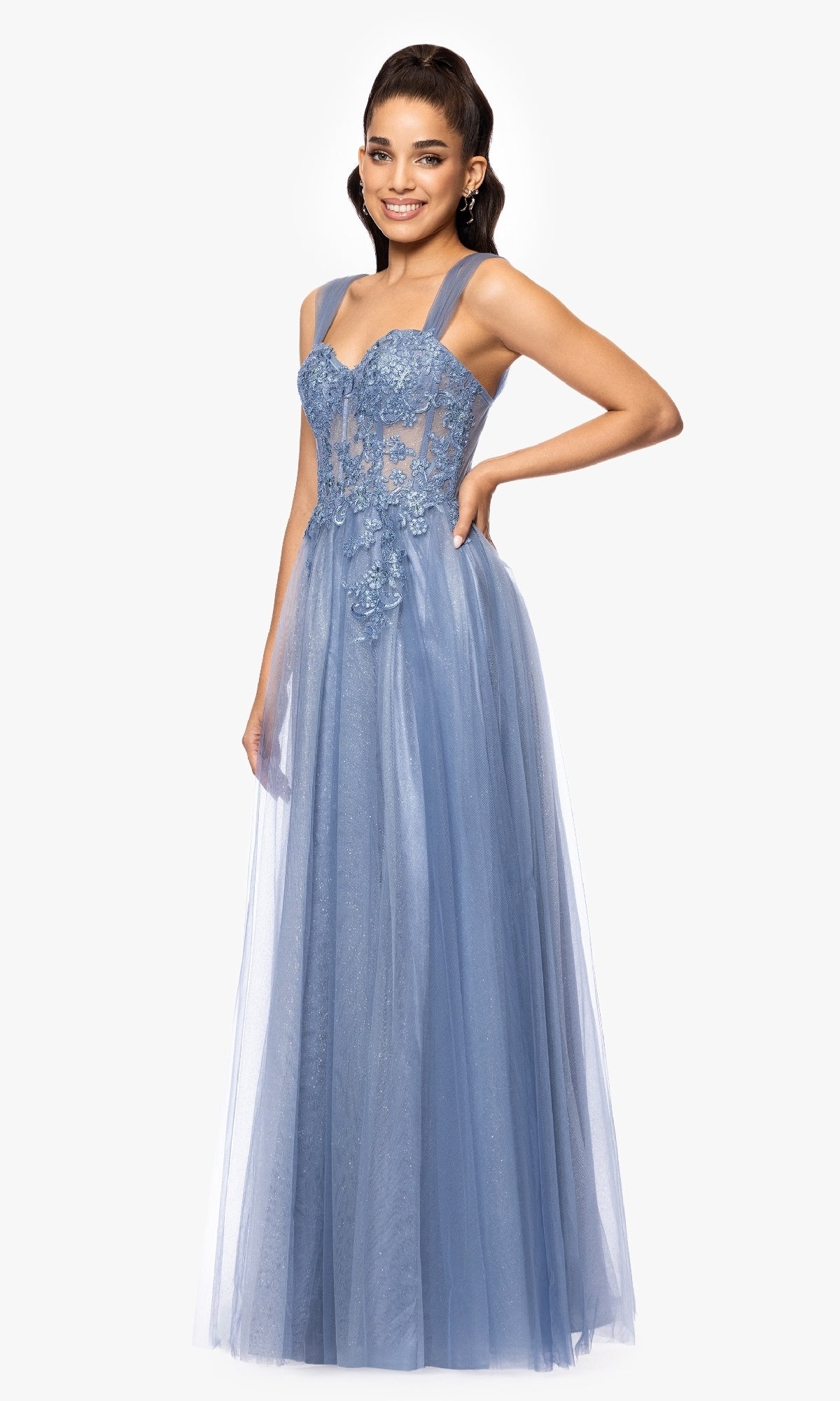 Blondie Nites 5311BN Long Prom Dress Slate / 3 Blondie Nites 5311BN Long Prom Dress Slate / 3