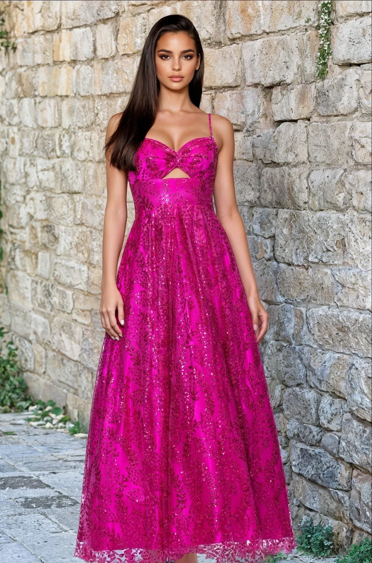 Blondie Nites 5362BN Long Prom Dress Hot Pink / 9 Blondie Nites 5362BN Long Prom Dress Hot Pink / 9