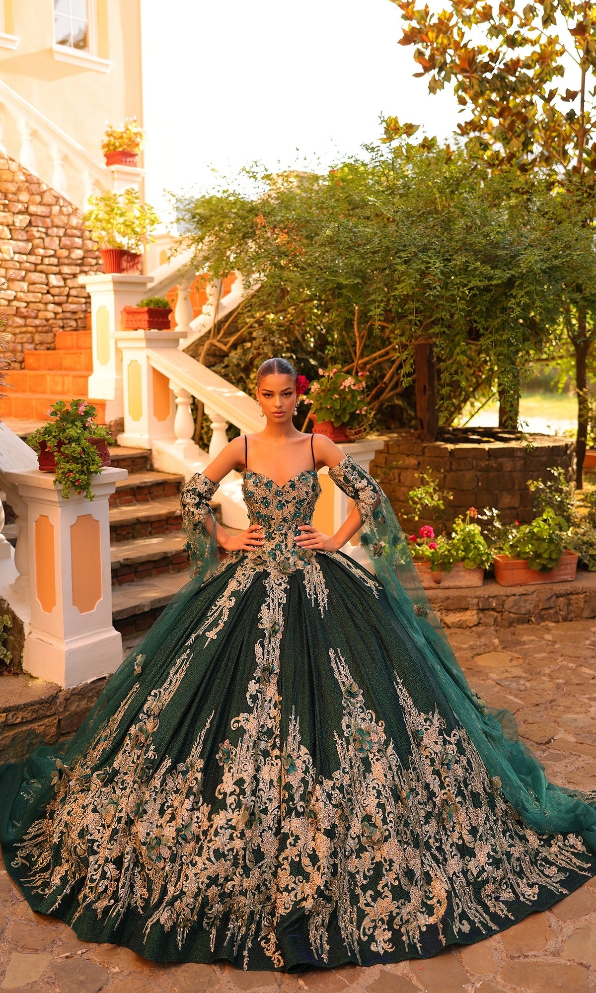 Amarra 54326 Long Quinceanera Dress Gold / 16 Amarra 54326 Long Quinceanera Dress Gold / 16