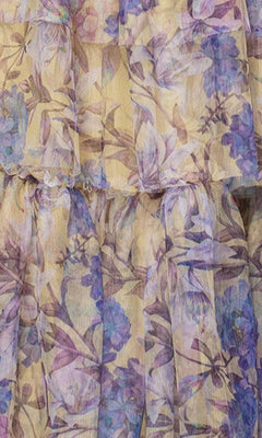 The Floral-Print Long Prom Dress: Blondie Nites 5500BN features sheer layered fabric with a floral pattern in purple, blue, and beige—an elegant choice for proms or evening events.