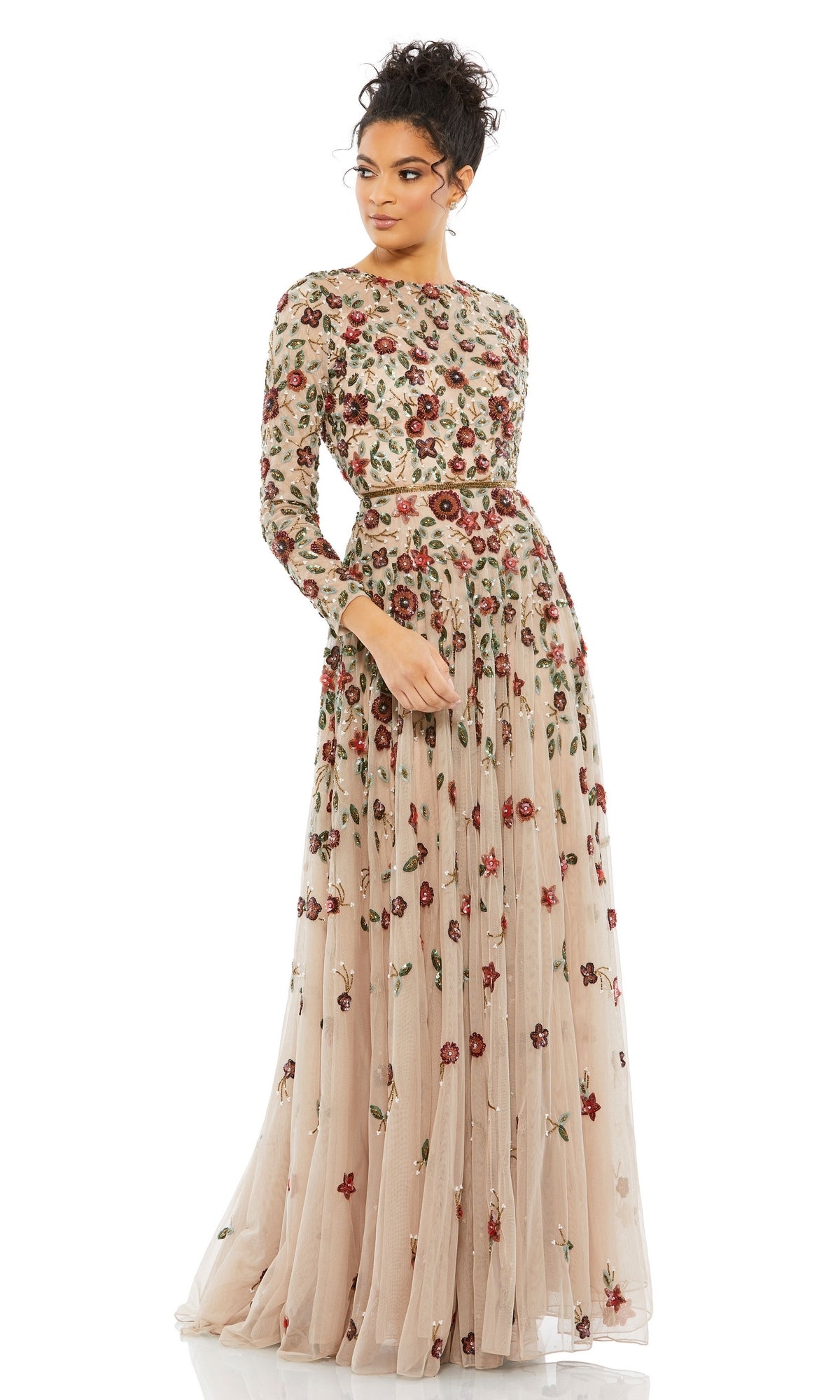 Mac Duggal Embellished Formal Evening Dress - Beige Mac Duggal Embellished Formal Evening Dress - Beige