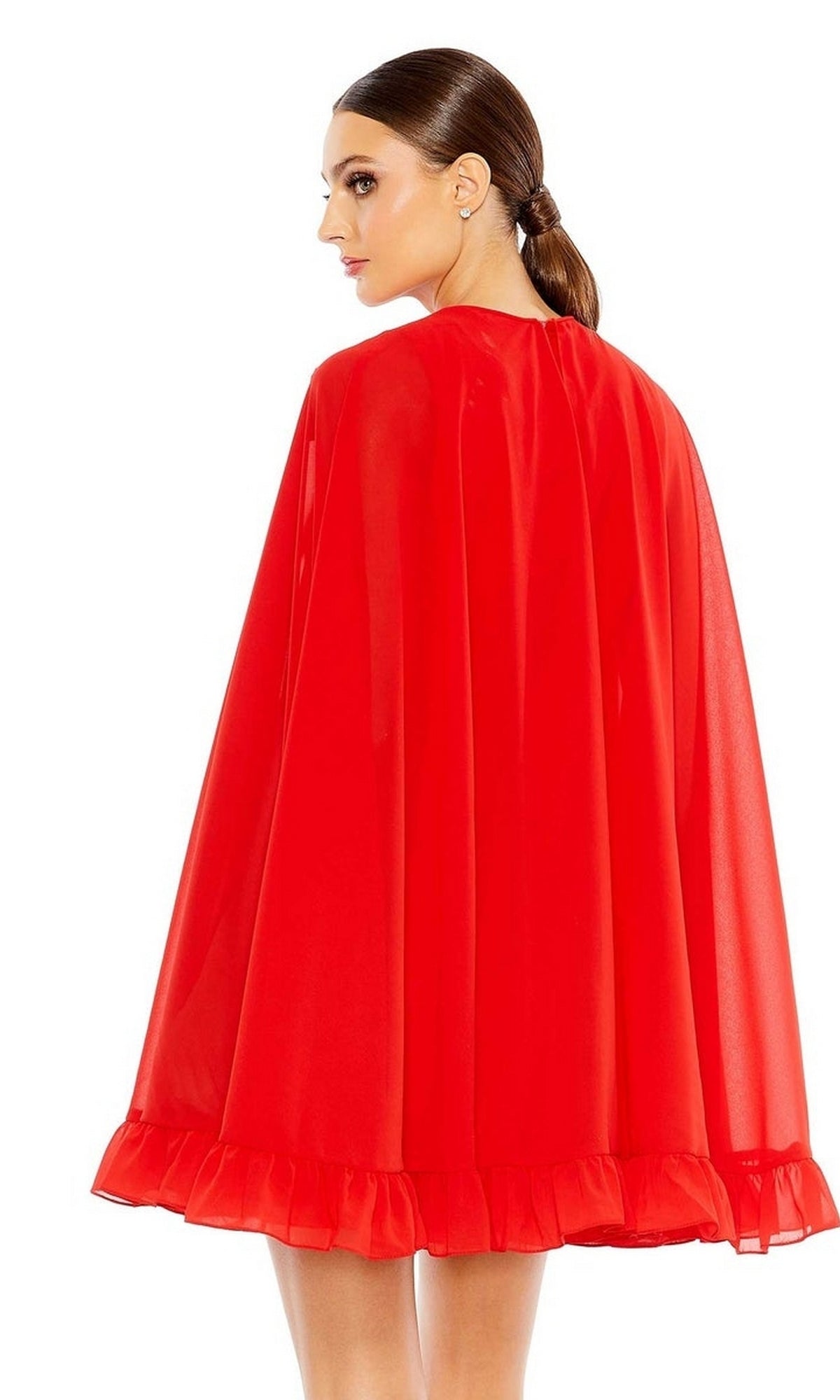 strapless open back dress Mac Duggal 554071 Short Red Party Dress– PromGirl