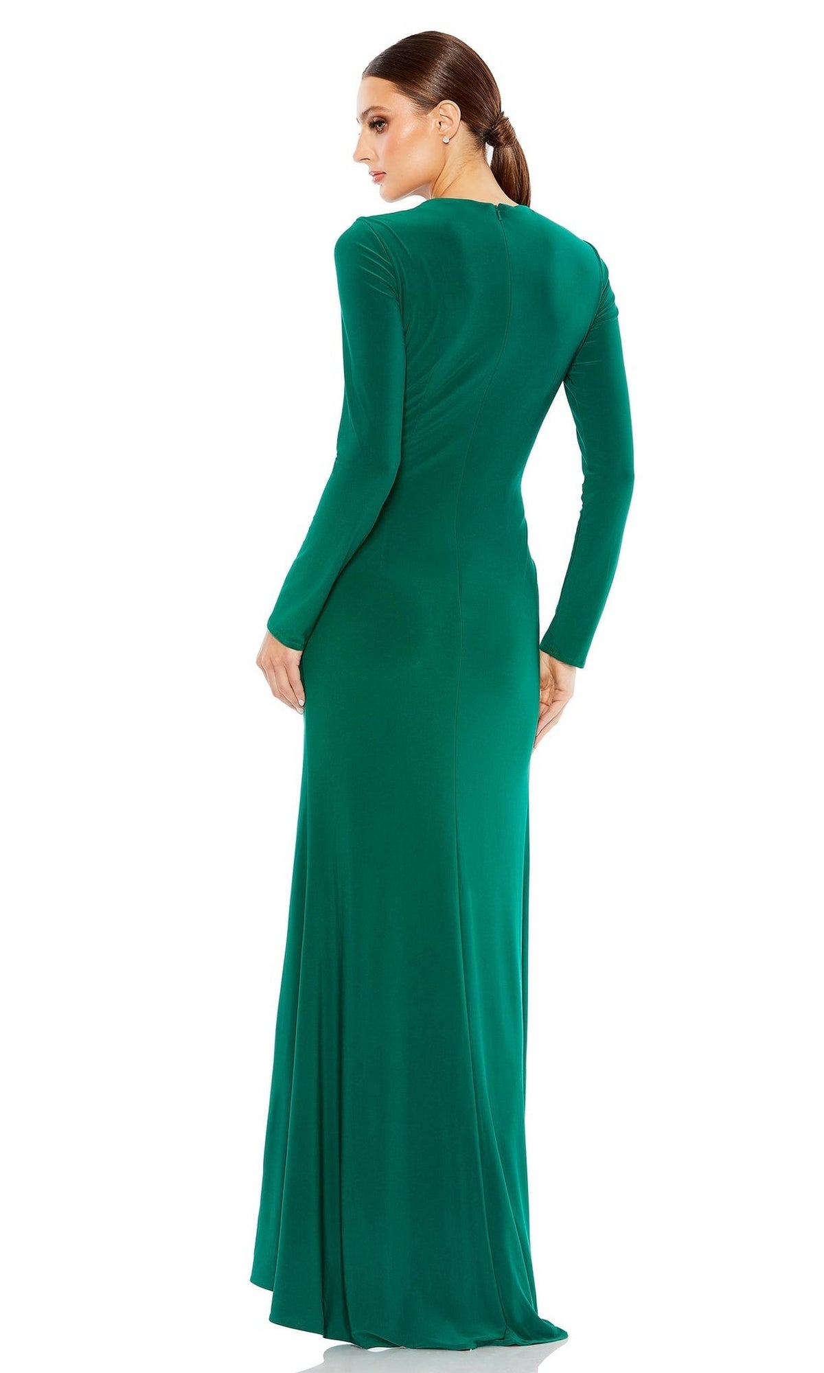 Front-Knot Long Formal Dress with Long Sleeves PromGirl Front-Knot Long Formal Dress with Long Sleeves PromGirl