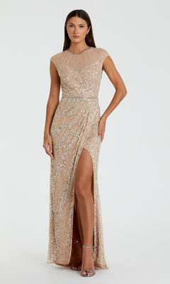 Sleeveless Beaded Long Formal Dress: Mac Duggal 5619 French Blue / 2 Sleeveless Beaded Long Formal Dress: Mac Duggal 5619 French Blue / 2