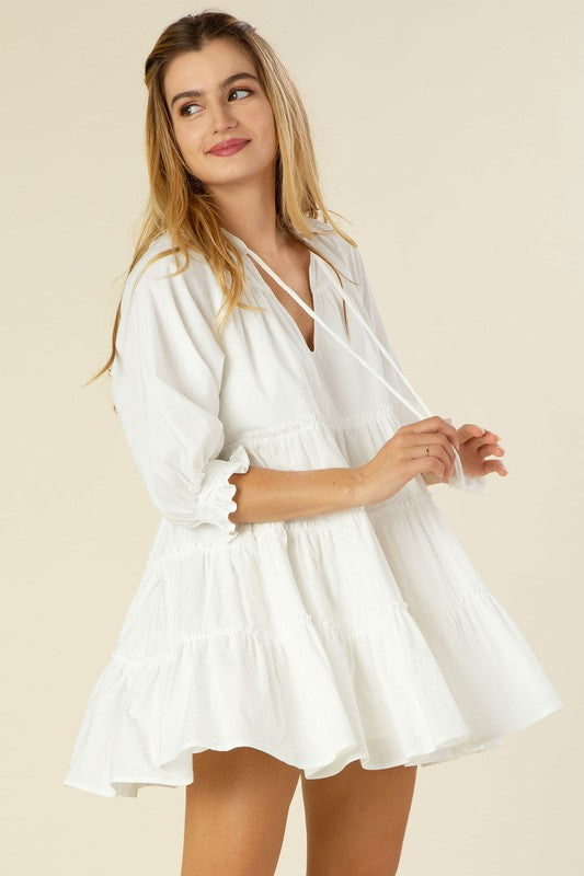 Short Off-White Casual Summer Dress
