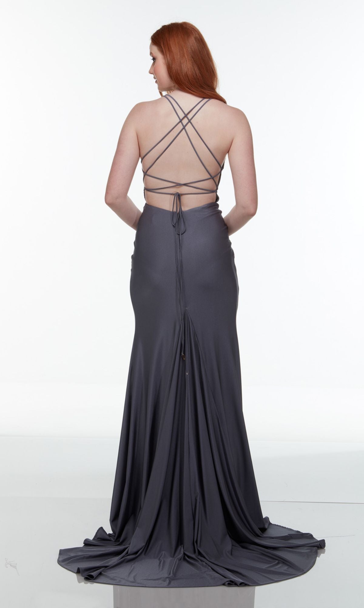 Faux-Wrap Long Prom Dress in Electric Fuchsia Pink