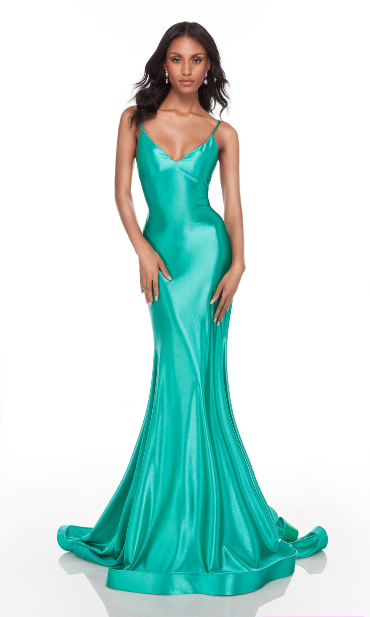 Satin Long Gold Prom Dress with Strappy Open Back