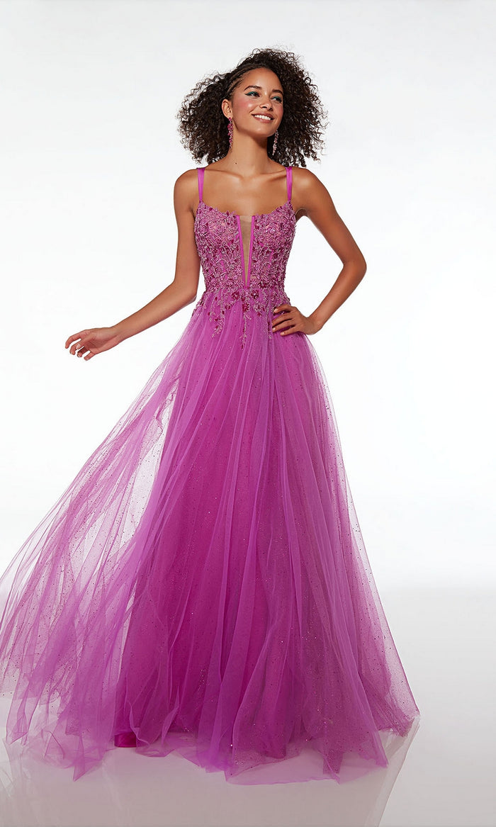 Alyce Embroidered-Bodice Long Prom Dress 61513