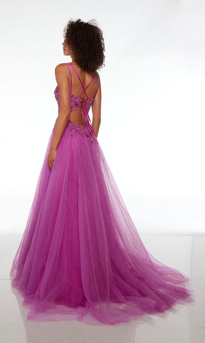 Alyce Embroidered-Bodice Long Prom Dress 61513
