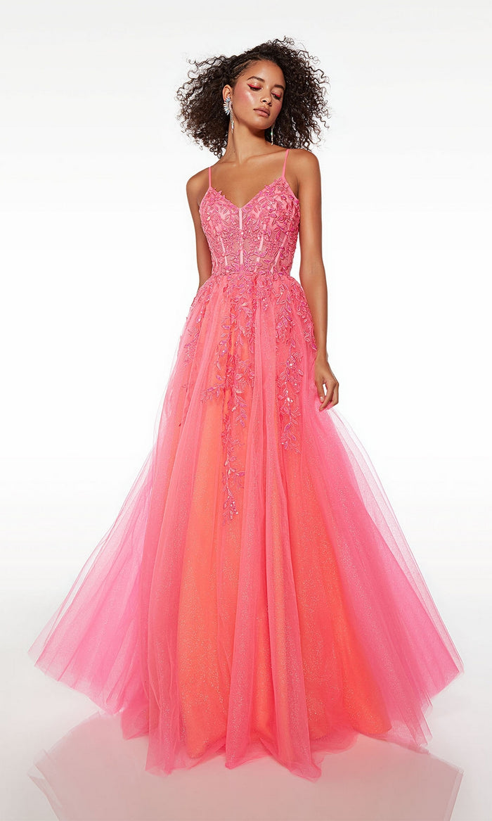 Alyce Glitter-Tulle Long Prom Ball Gown 61514