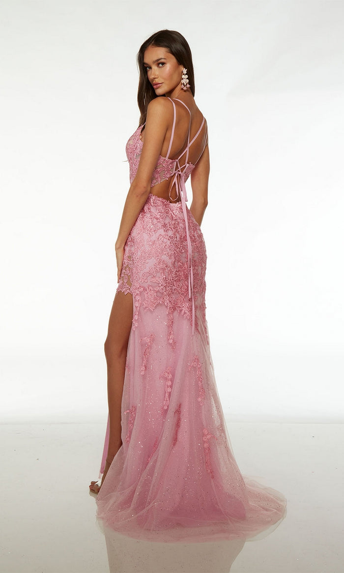 Alyce Embroidered-Lace Long Prom Dress 61540
