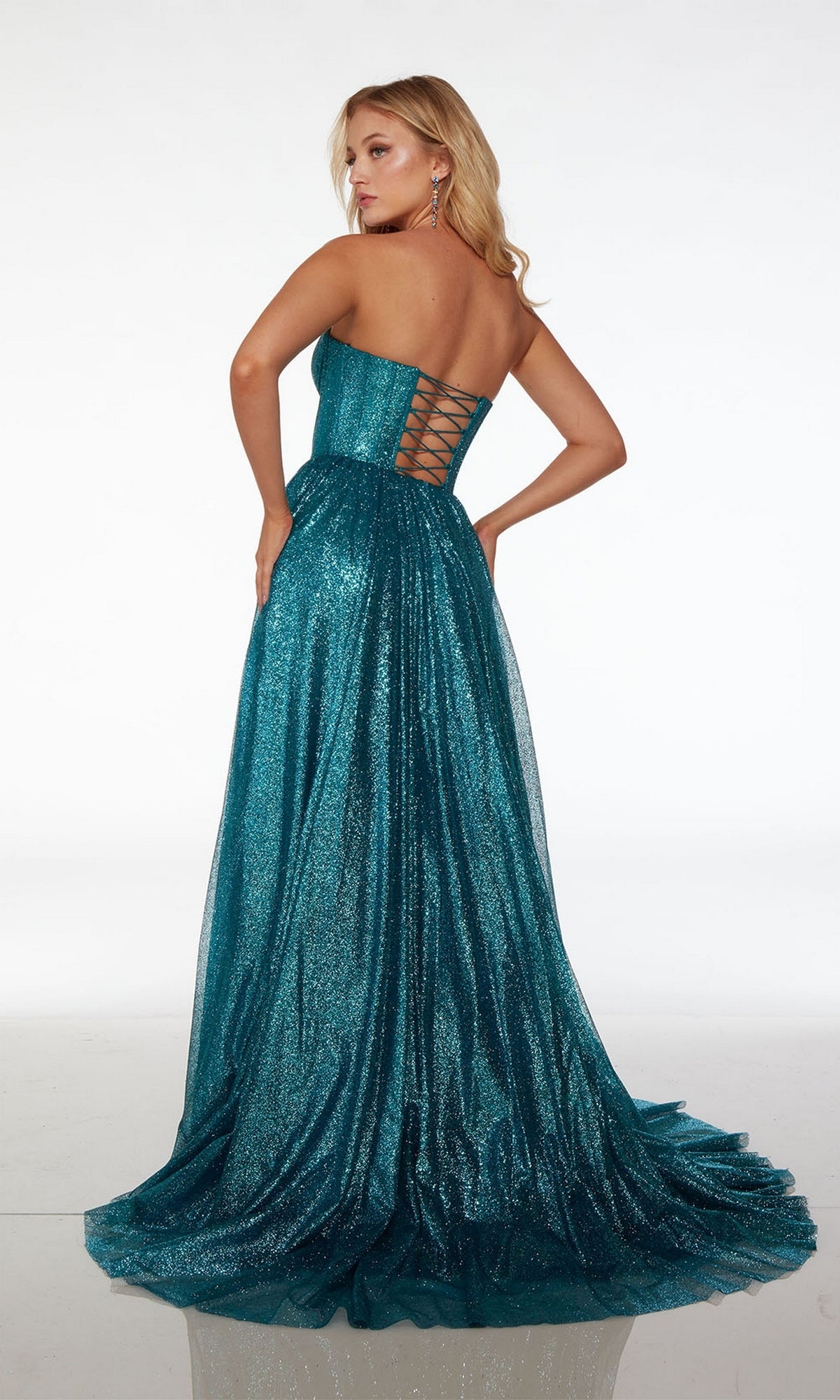 Alyce Strapless Long Glitter Prom Dress 61601