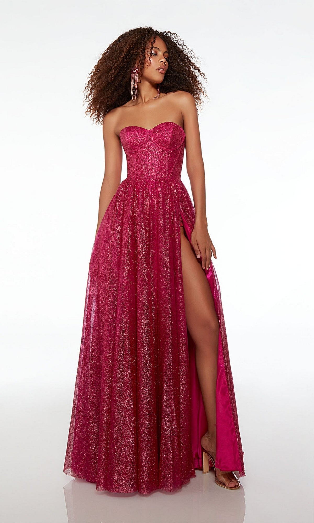Alyce Strapless Long Glitter Prom Dress 61601