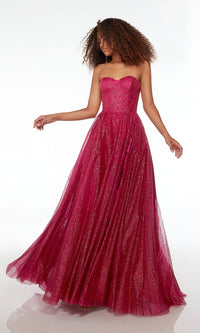 Alyce Strapless Long Glitter Prom Dress 61601