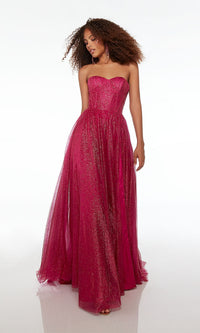 Alyce Strapless Long Glitter Prom Dress 61601