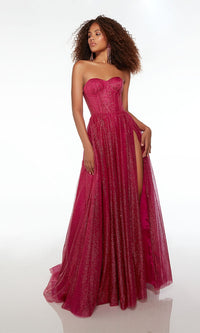 Alyce Strapless Long Glitter Prom Dress 61601