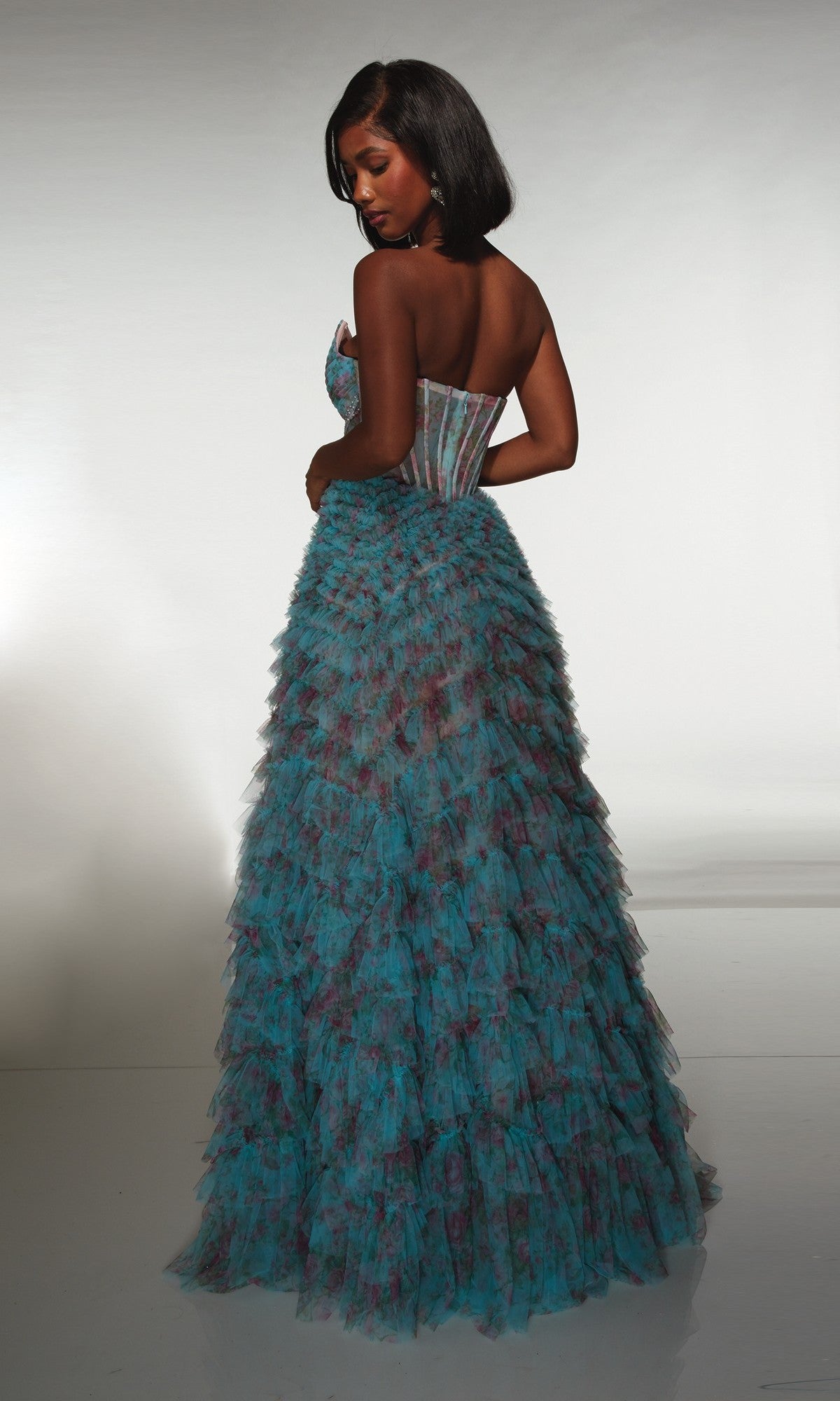 prom dress modeling near me Alyce 62169 Long Prom Dress Tiffany / 4