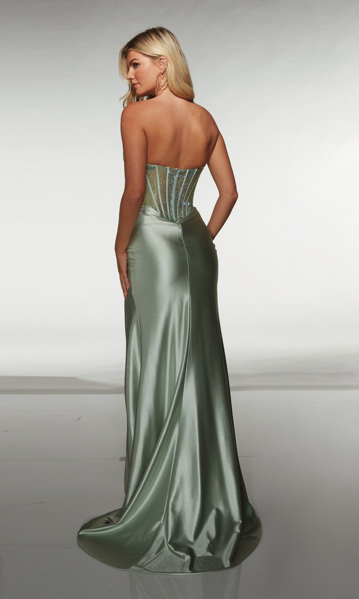 Strapless Sweetheart Long Satin Prom Dress with Beads– PromGirl