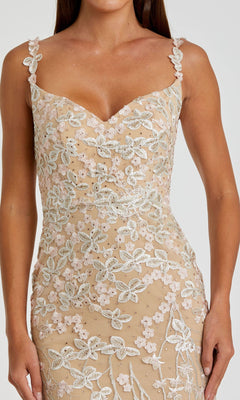 Long Nude Prom Dress with Beaded Embroidery 67492 Nude Multi / 0