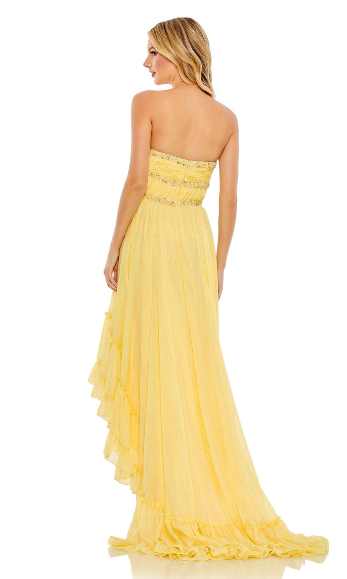 Grecian-Style Ruffled High-Low Party Dress 68096