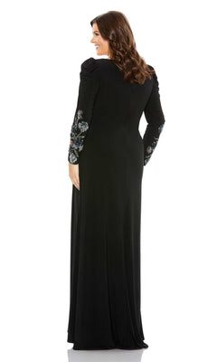 Embellished Long Sleeve Faux Wrap Gown (Plus) - Mac Duggal Black / US 24W Embellished Long Sleeve Faux Wrap Gown (Plus) - Mac Duggal Black / US 24W