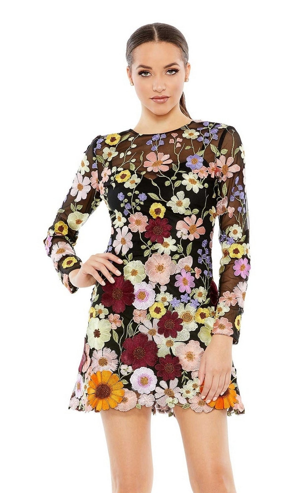 Floral Short Cocktail Dress 68202 by Mac Duggal