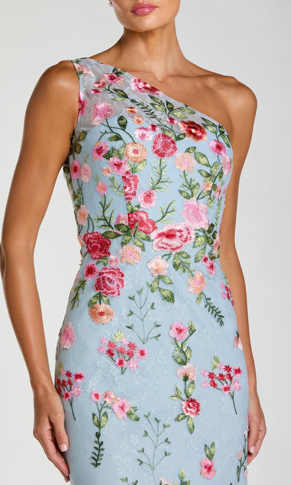 One Shoulder Floral Embroidered Gown | Yellow Multi 4 One Shoulder Floral Embroidered Gown | Yellow Multi 4