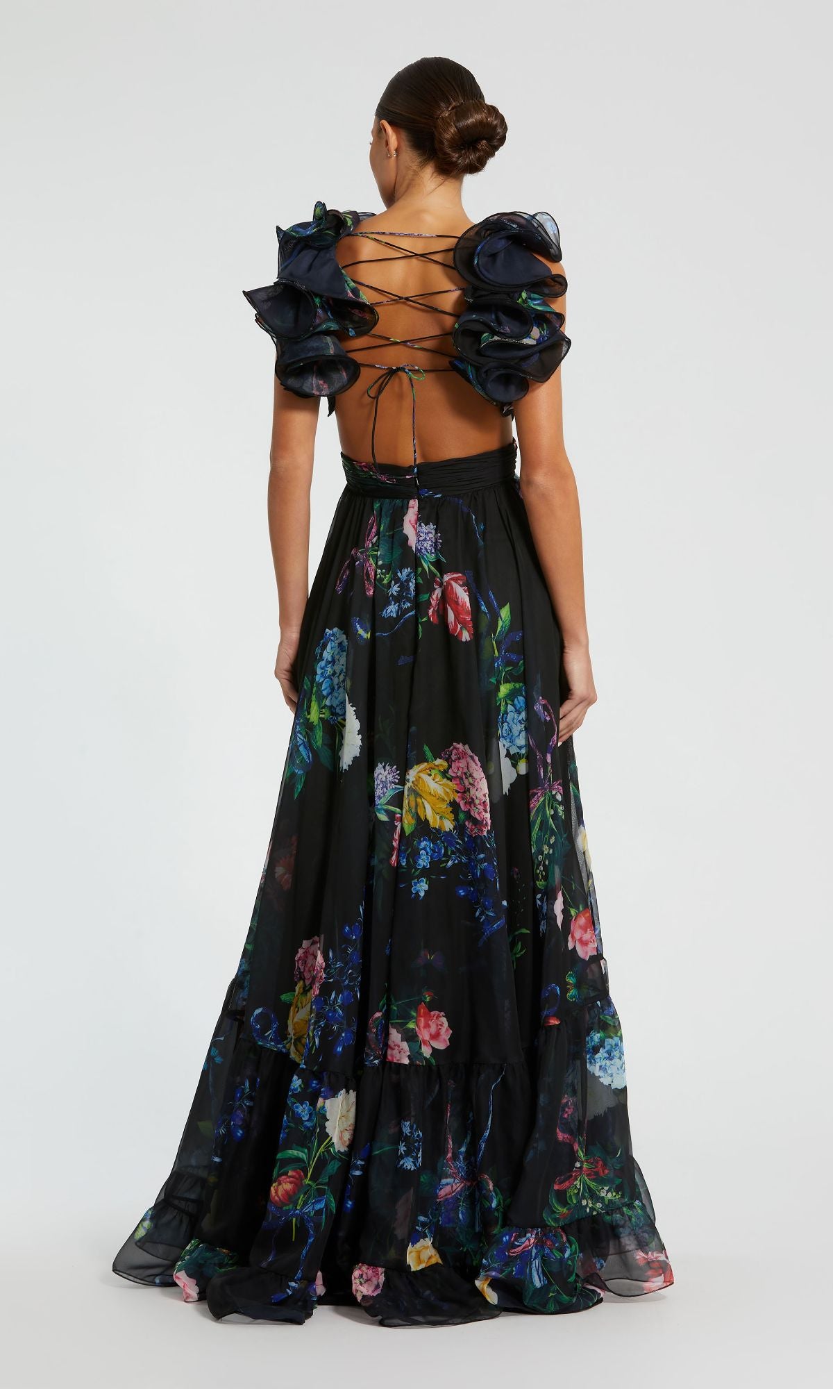 mac duggal black tie dress 68746 Floral Formal Evening Gown – PromGirl NOVBF24 Black Linen Dress Ella Ieena for Mac Duggal Waist:W-32