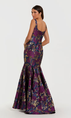 Long Print Mermaid Formal Dress: Mac Duggal 69001 Midnight Multi / 2