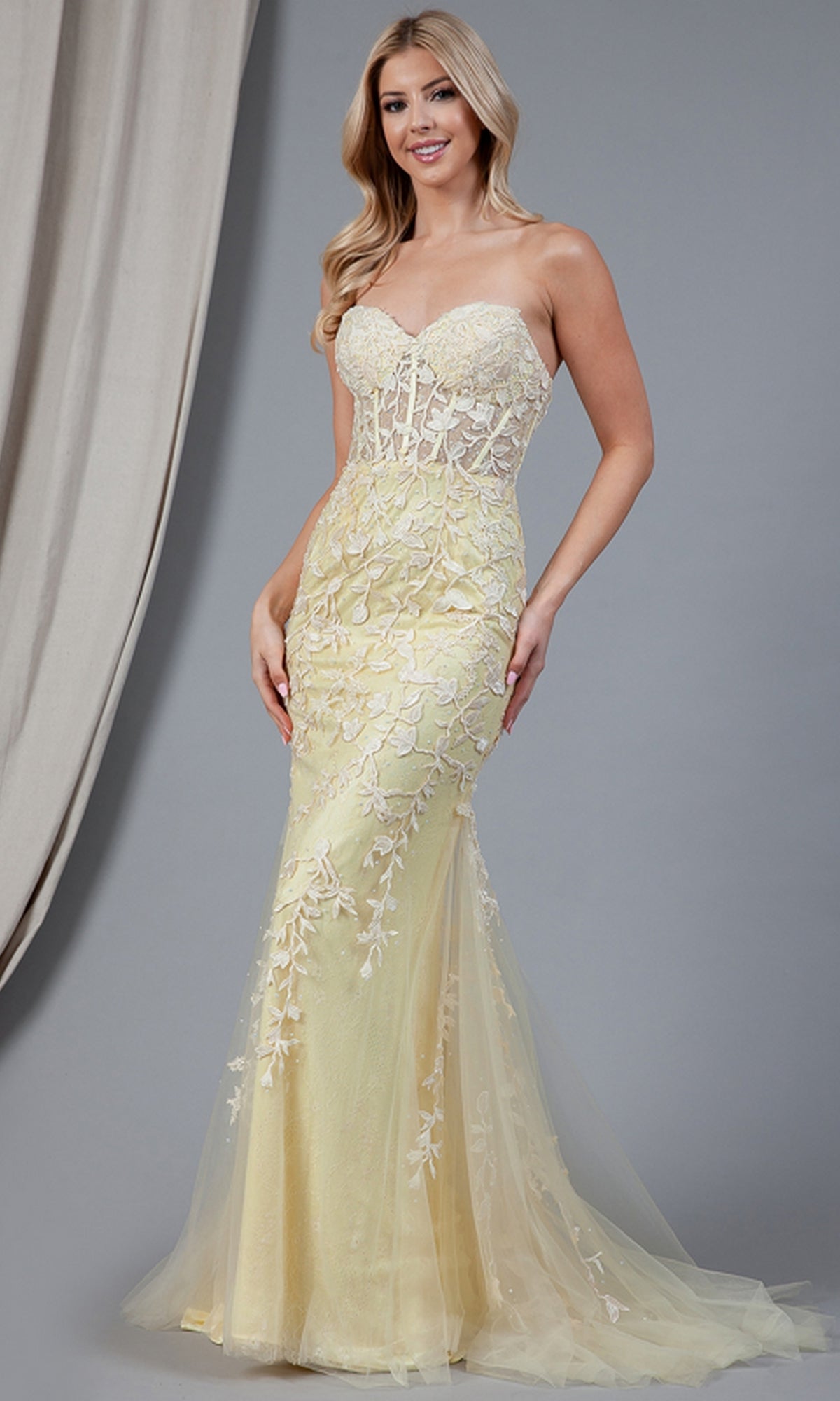 Strapless Sweetheart Long Mermaid Prom Dress 7024
