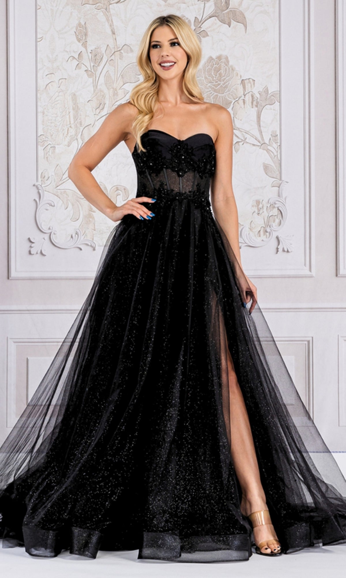 Strapless Sweetheart Long Prom Ball Gown 7042