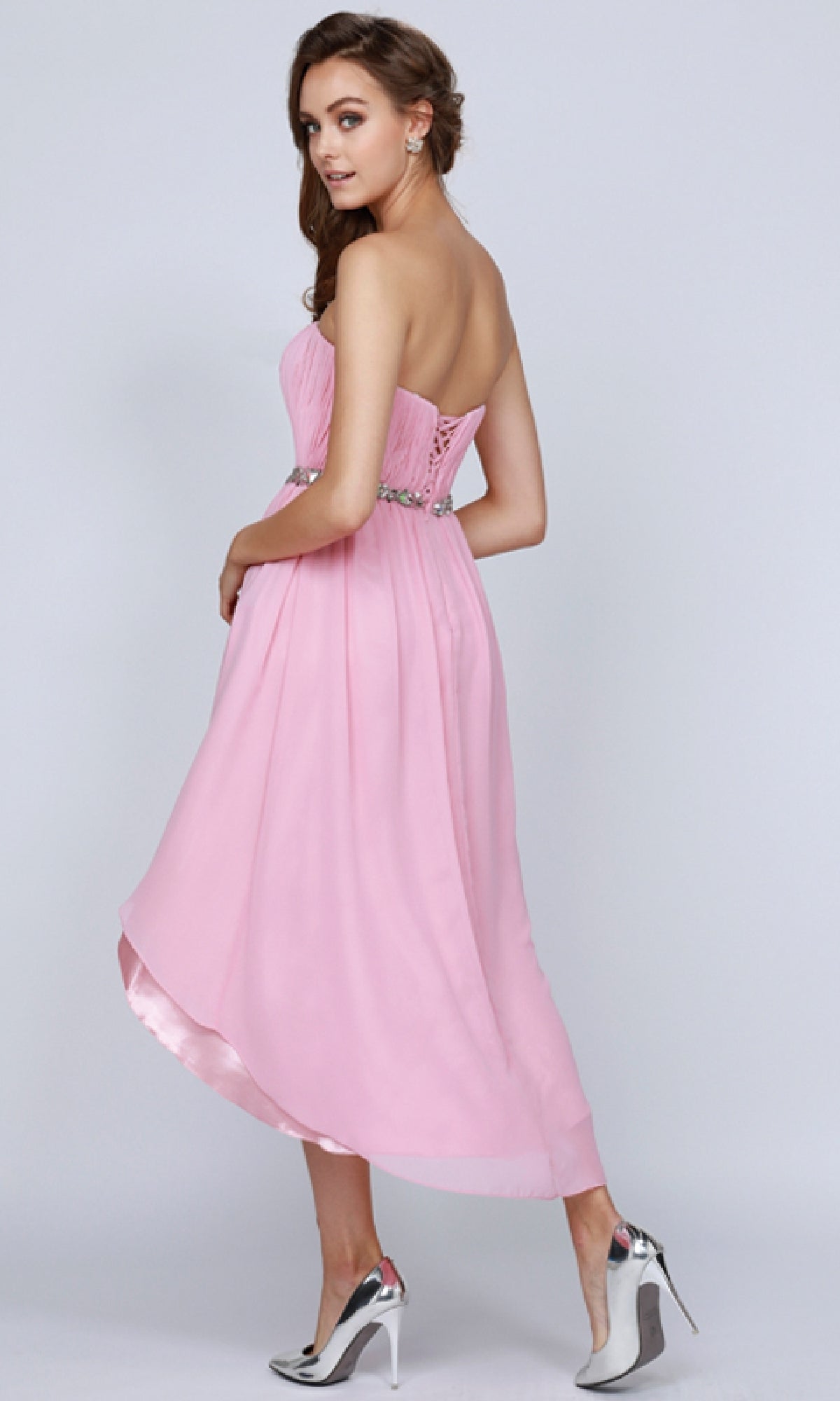 Juliet 747 High Low Semi-Formal Dress Jade / Small