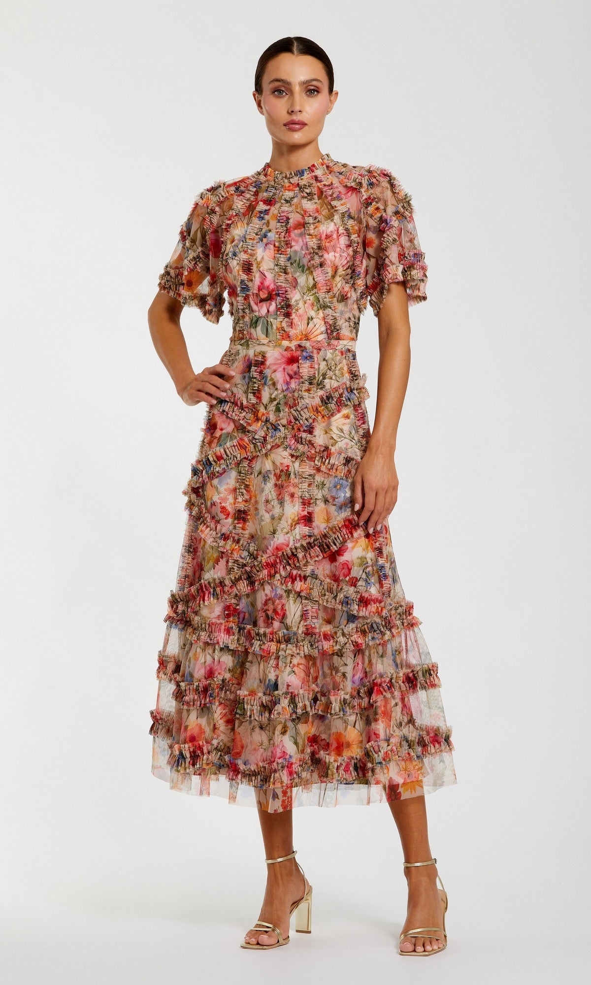 ruffle dress wedding guest QMZ Dresses for Women Have Pockets Cocktail Sleeve A Line Evening Party Formal Dresses for Women-Bright red-S : Clothing, Shoes & Jewelry Attend your next event in this stunning ruffle midi dress Elegant A-line V Neck Tiered