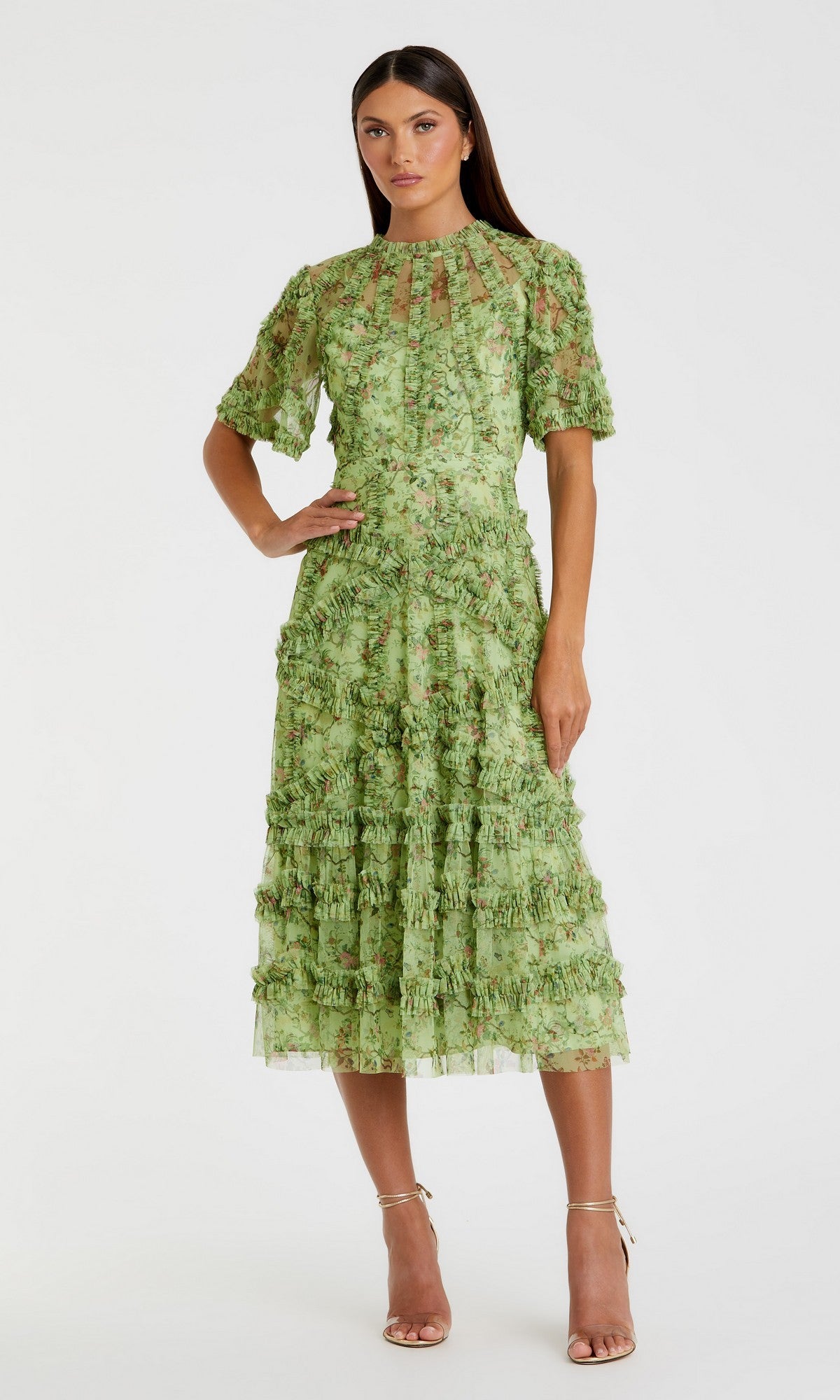 floral midi dress wedding guest Blush Pink A-Line Casual Dress: Camellia Soft Blush / Large The defined waist expands into a fluid Modelyn Women's Elegant White Floral