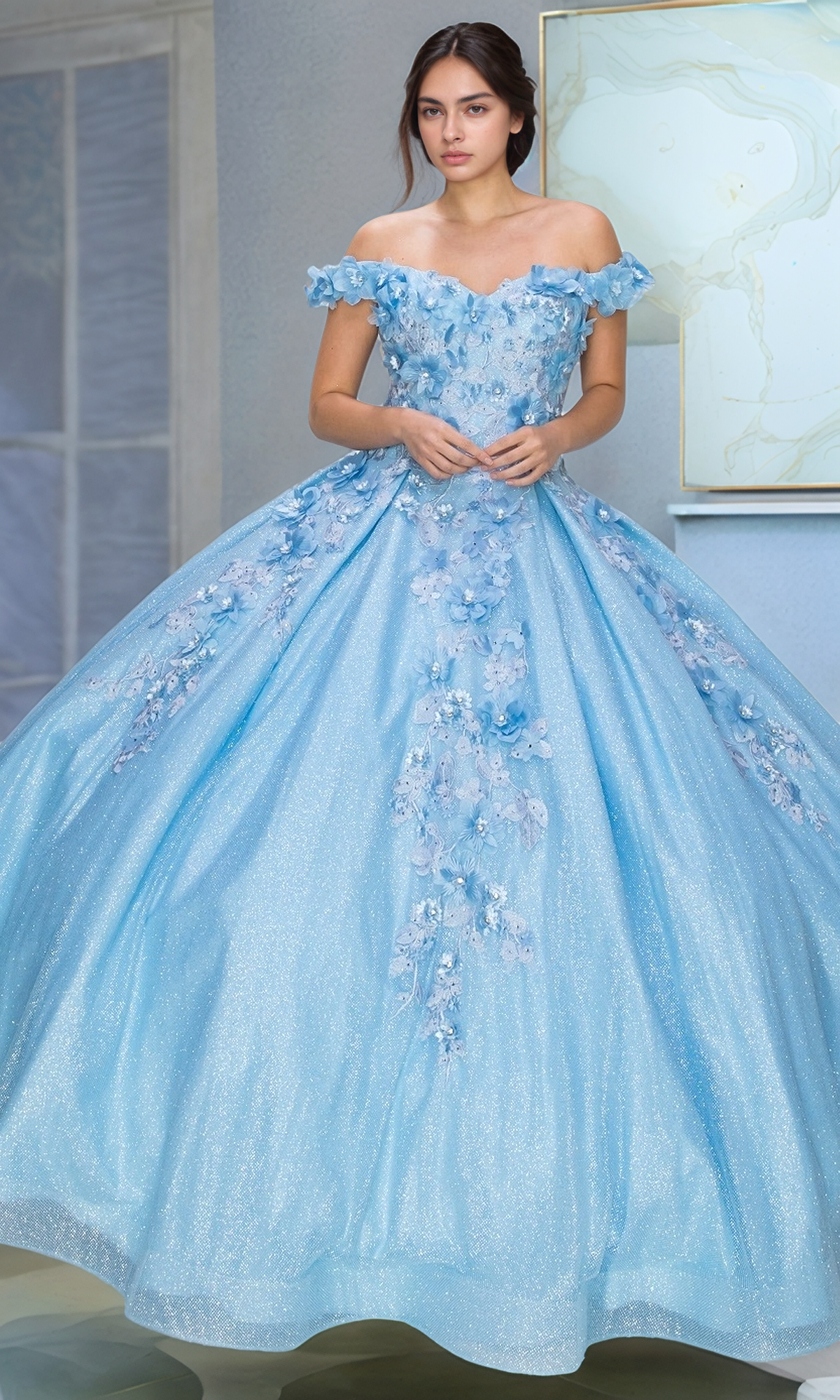 Cinderella Couture 8020J Long Prom Dress - PromGirl Blue / 2XLarge Cinderella Couture 8020J Long Prom Dress - PromGirl Blue / 2XLarge