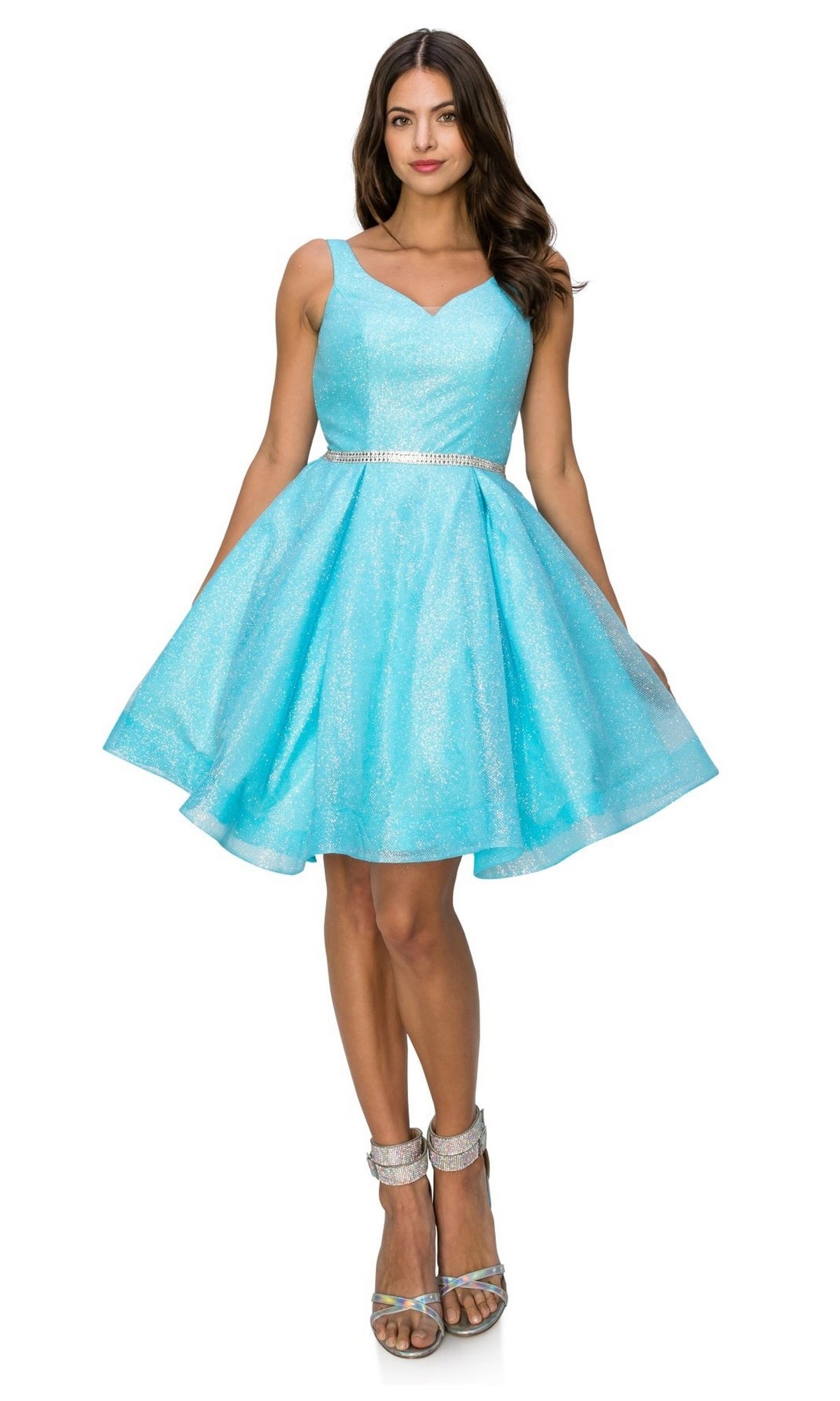 Short Princess Glitter Homecoming Dress